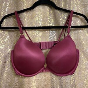 Victorias Secret Maroon Strappy Very Sexy Padded Push Up Bra 34DD EUC
